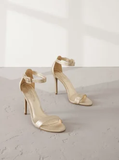 Gold Signature Premium Leather High Round Toe Simple Sandals