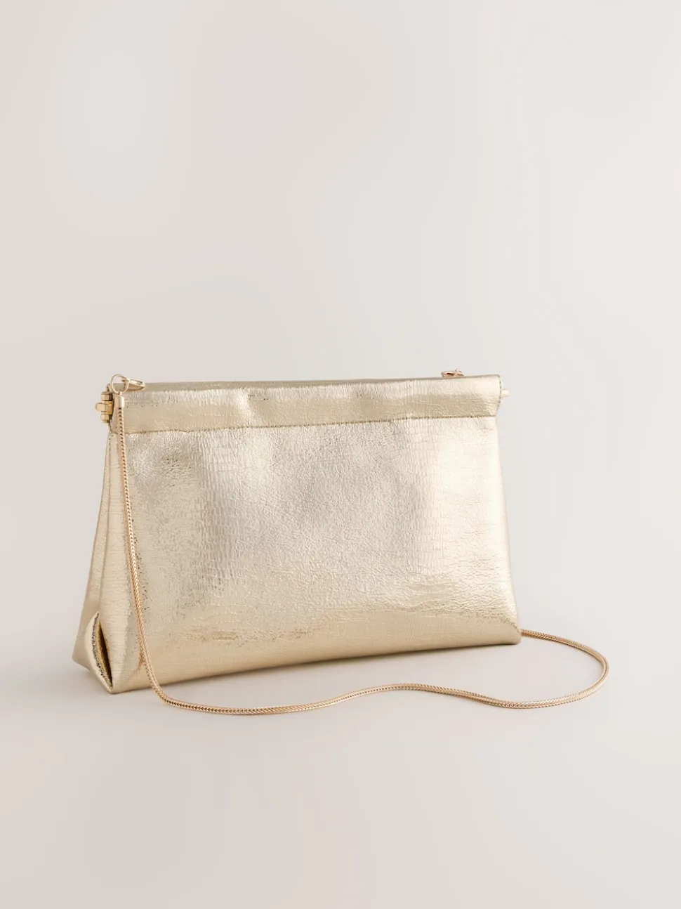 Gold Sparkle Detail Snap Clutch Bag