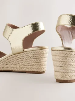 Gold Standard Fit Round Toe Elastic Strap Detail Wedges
