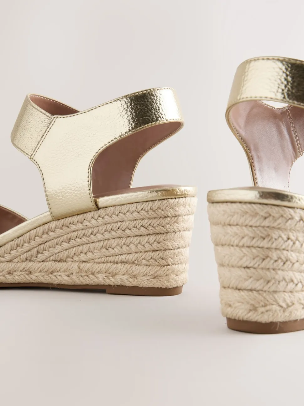 Gold Standard Fit Round Toe Elastic Strap Detail Wedges