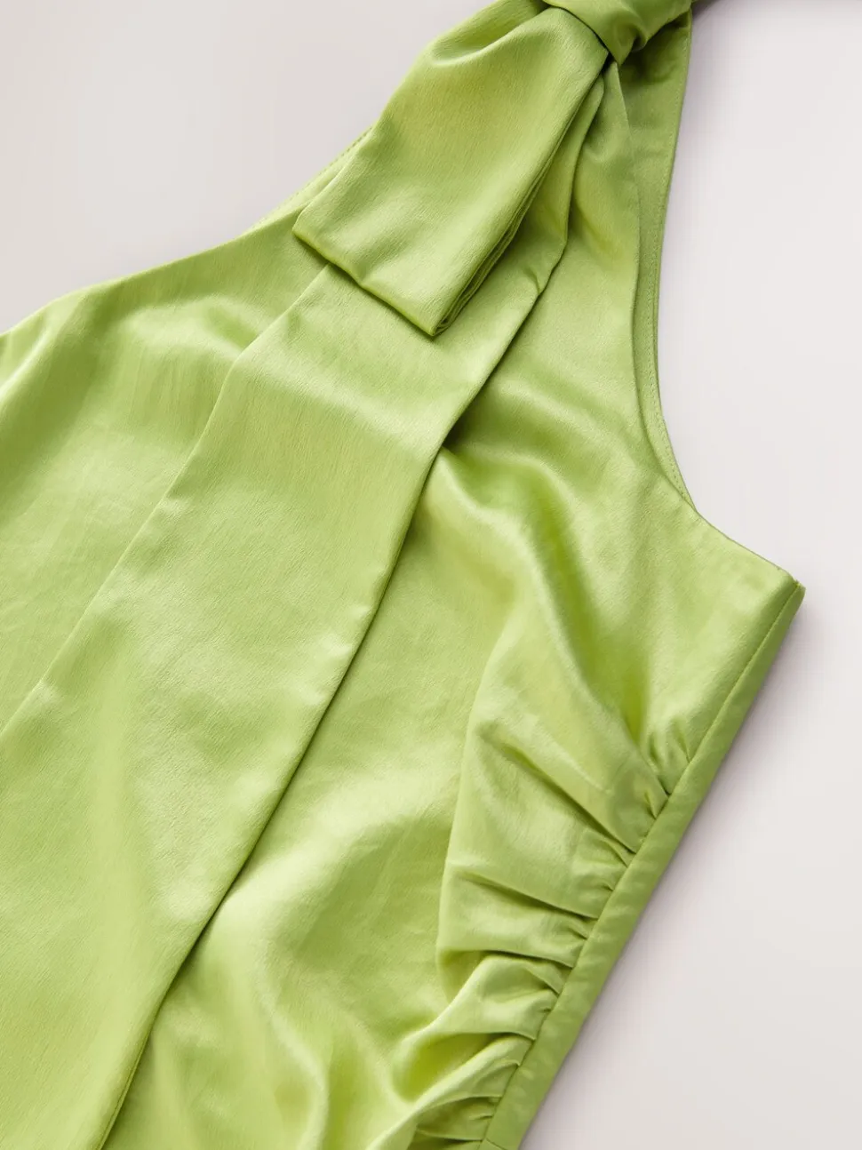 Green Bow One Shoulder Maxi Bridesmaid Dress