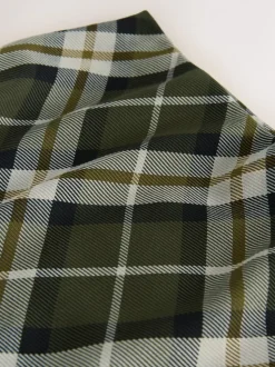 Green Check Midi Slip Skirt
