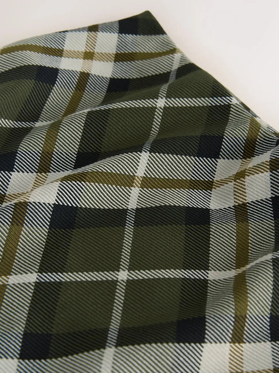Green Check Midi Slip Skirt