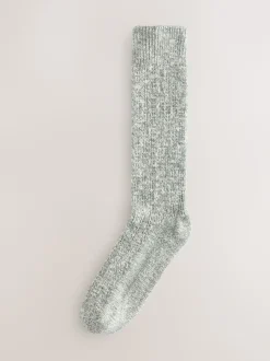 Green Cotton Slub Slouchy Ankle Socks 3 Pack
