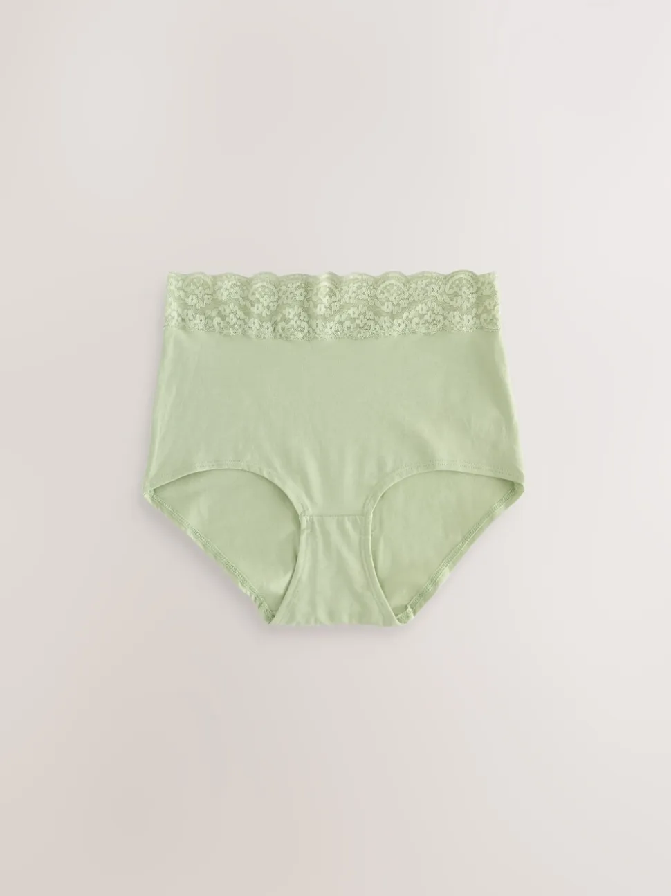 Green Ditsy Floral Full Brief Cotton Lace Knickers 4 Pack