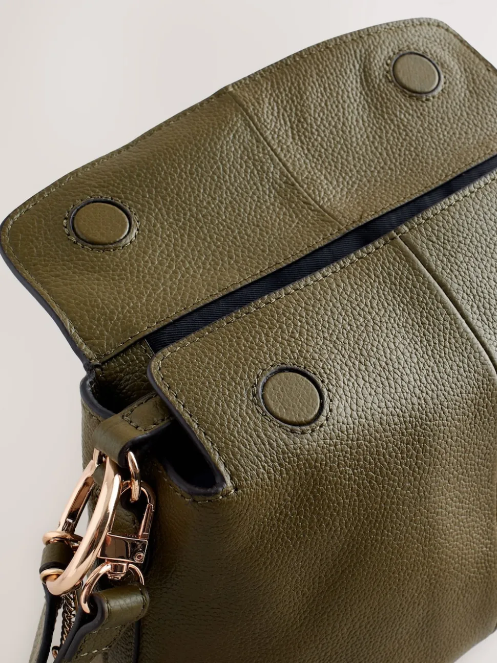 Green Leather Slouchy Cross-Body Bag