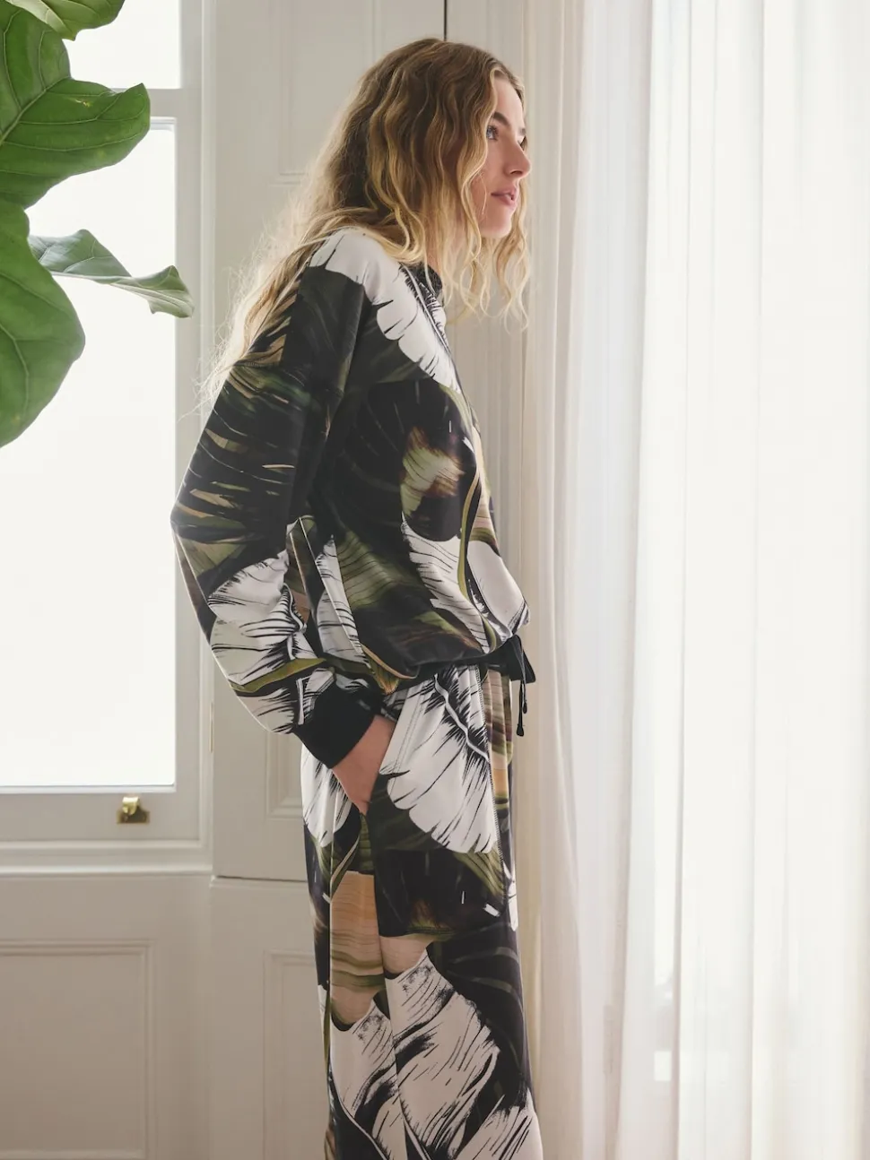 Green Leaves Cosy Long Sleeve Pyjamas