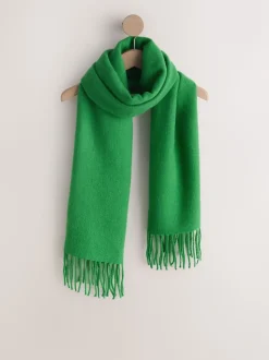 Green Midweight Wool Blend Scarf
