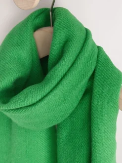 Green Midweight Wool Blend Scarf