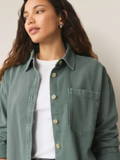 Green Oversize Denim Shirt
