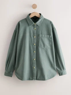 Green Oversize Denim Shirt