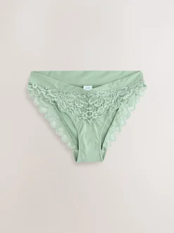 Green Ultimate Comfort Lace Back High Leg Knickers