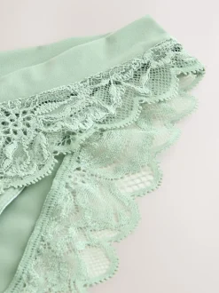 Green Ultimate Comfort Lace Back High Leg Knickers