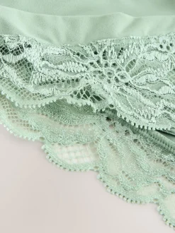 Green Ultimate Comfort Lace Back High Leg Knickers