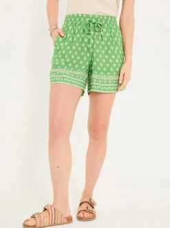Green Woodblock Flippy Shorts