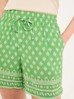 Green Woodblock Flippy Shorts