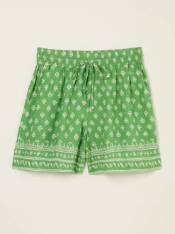 Green Woodblock Flippy Shorts