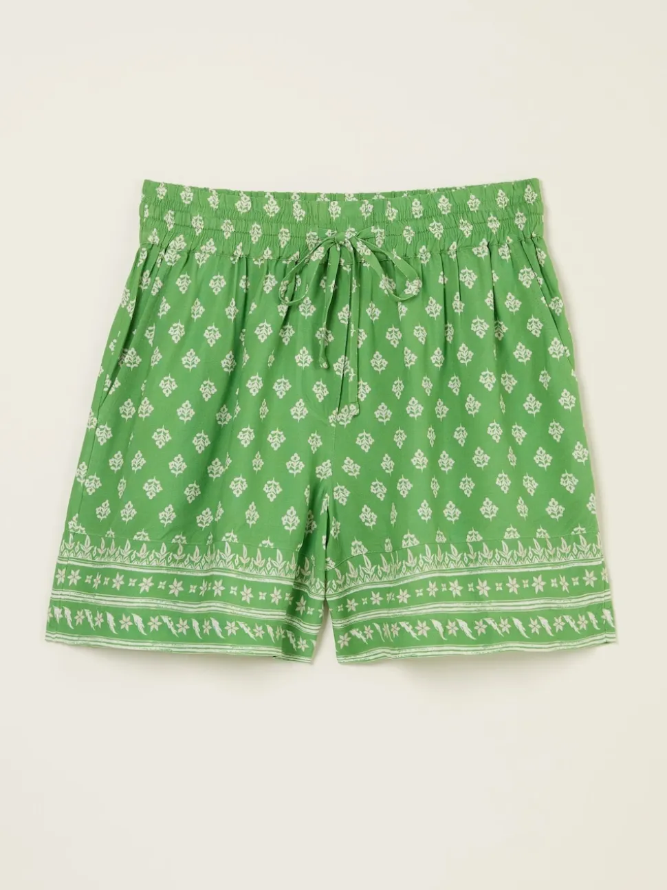 Green Woodblock Flippy Shorts