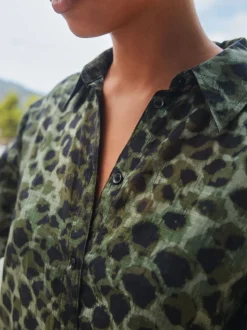 Green/Black Beach Cover-Up Shirt