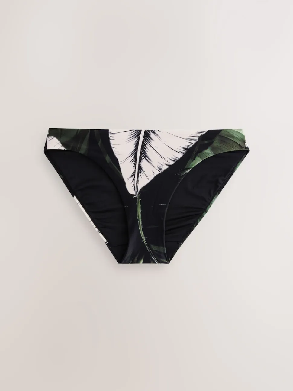 Green/Black Leaf High Leg Bikini Bottoms