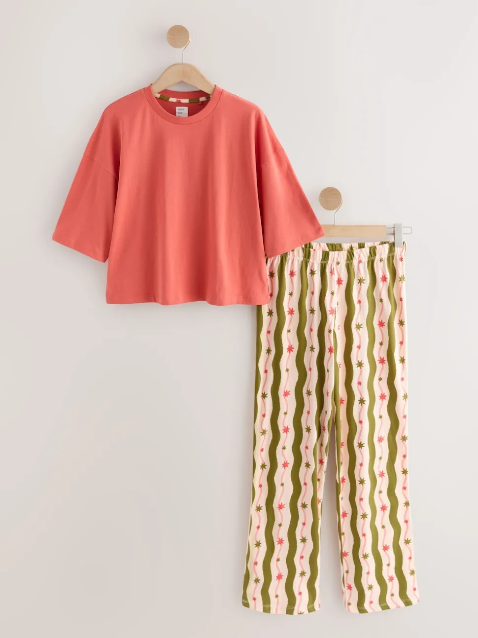 Green/Ecru Stripe Cotton Short Sleeve Pyjamas