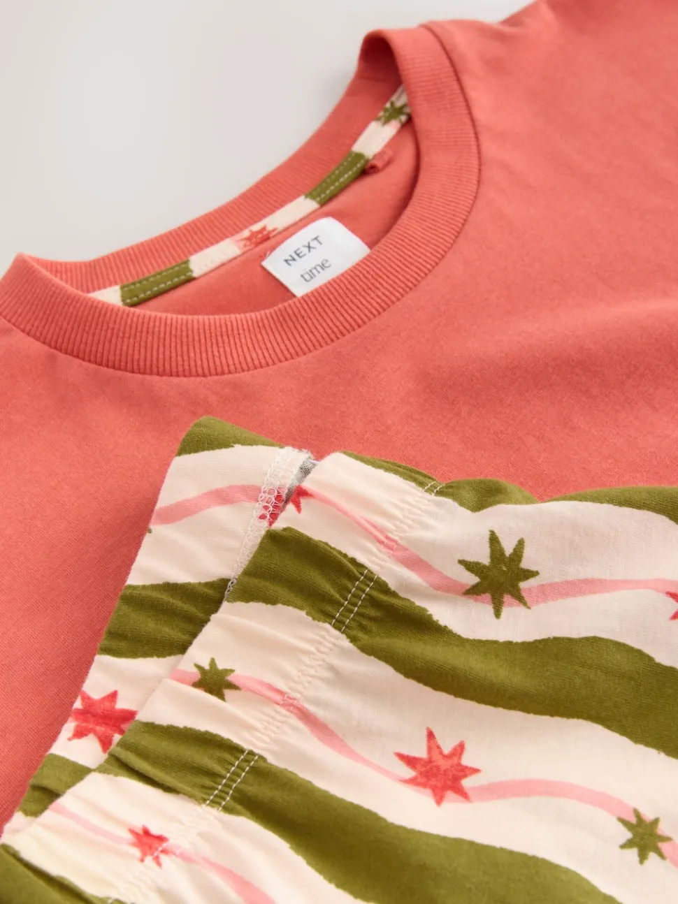 Green/Ecru Stripe Cotton Short Sleeve Pyjamas