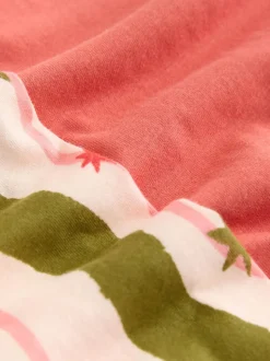 Green/Ecru Stripe Cotton Short Sleeve Pyjamas