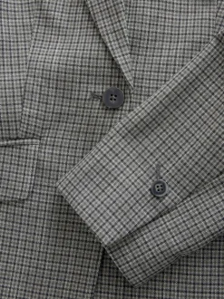 Green/Grey Check Sculpted Tailored Single Breasted Blazer