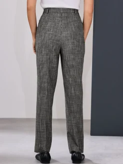Green/Grey Check Slim Trousers