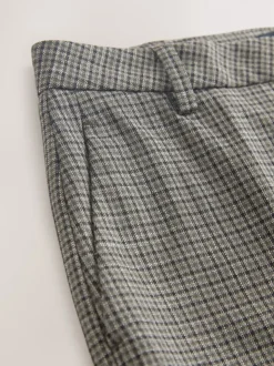 Green/Grey Check Slim Trousers