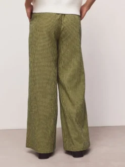 Green/Navy Blue Gingham Wide Leg Trousers
