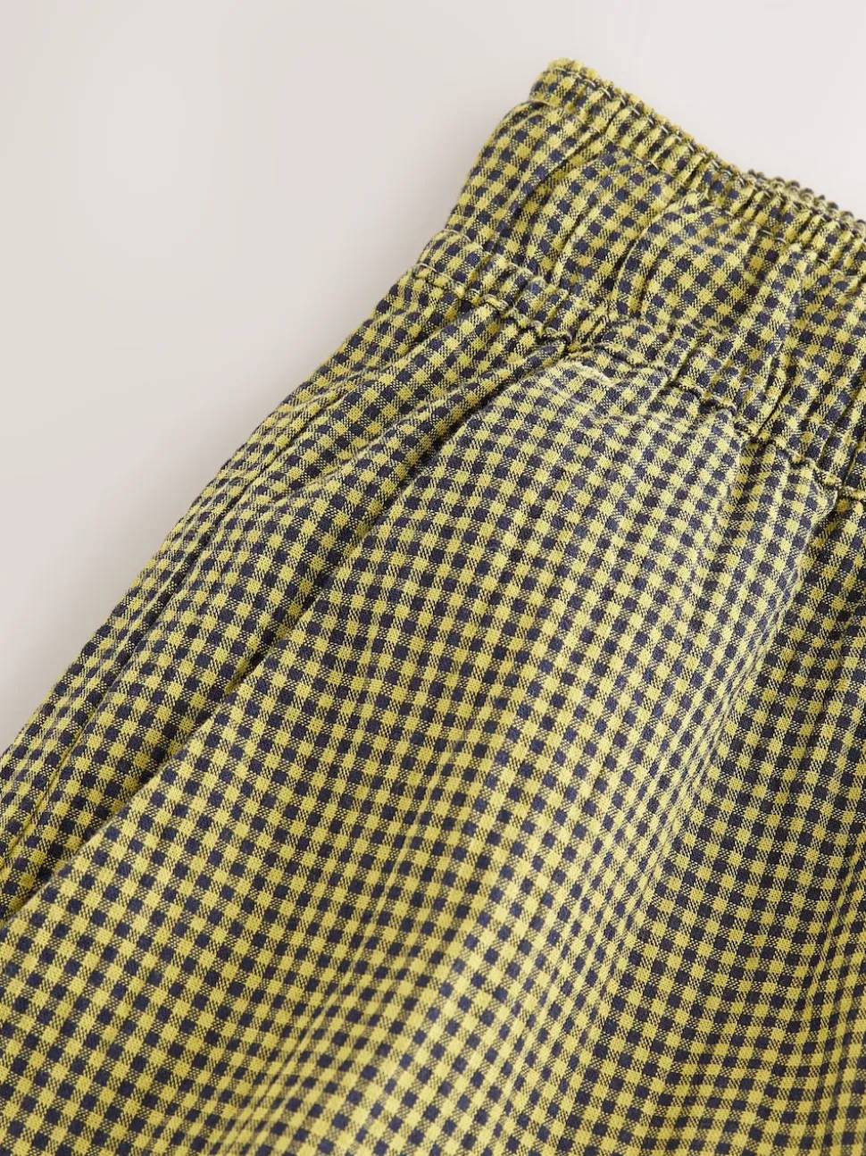 Green/Navy Blue Gingham Wide Leg Trousers