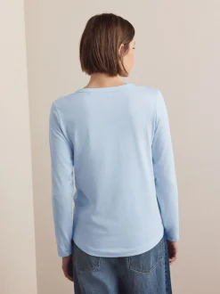 Green/Purple/Blue/Ecru/Pink 100% Cotton Long Sleeve T-Shirts 5 Pack
