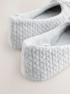 Grey Ballerina Heart Slippers