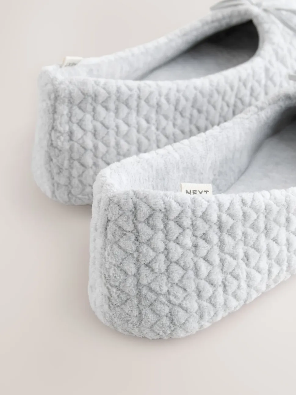 Grey Ballerina Heart Slippers