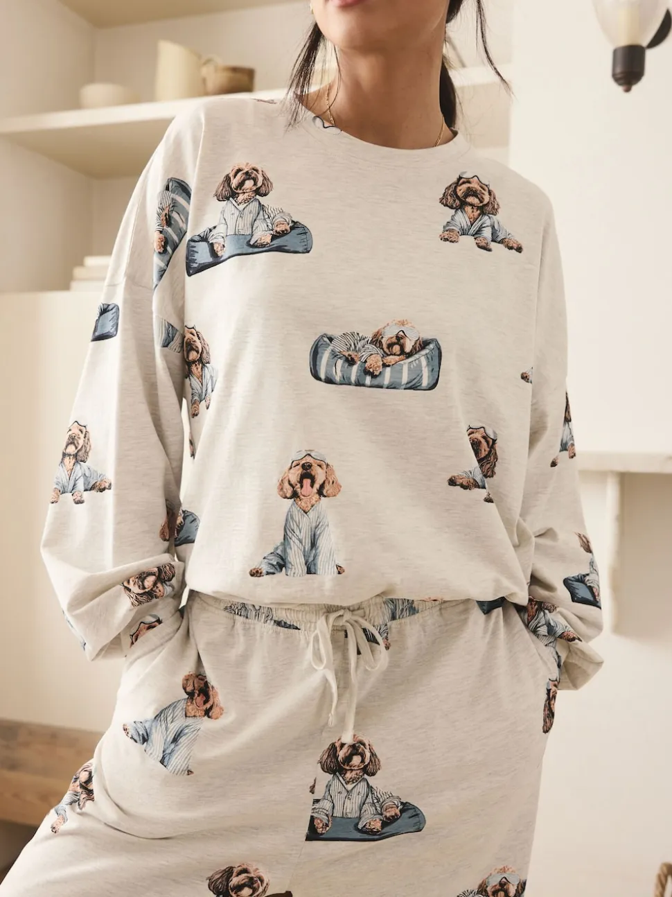 Grey Charlie The Cockapoo Long Sleeve Pyjamas