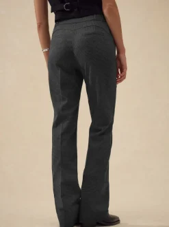 Grey Check Bootcut Sculpting Tailored Trousers