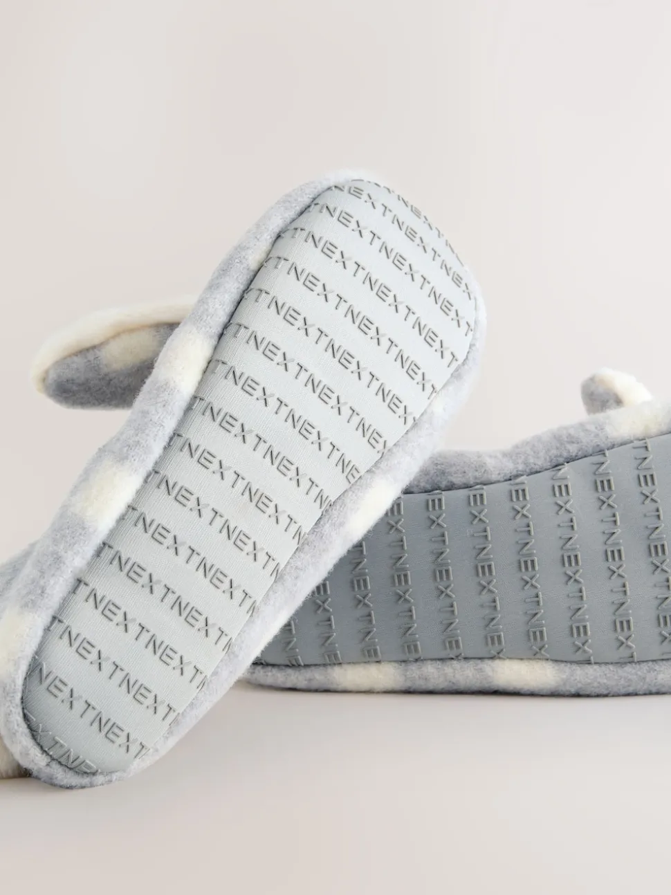Grey Check Bunny Ballet Slippers
