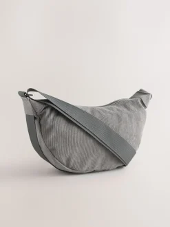 Grey Cord Effect Sling Bag