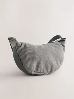 Grey Cord Effect Sling Bag
