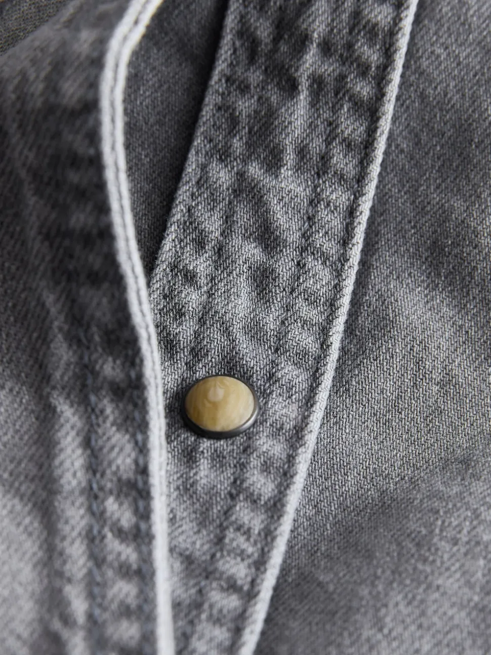 Grey Denim Midi Shirt Dress