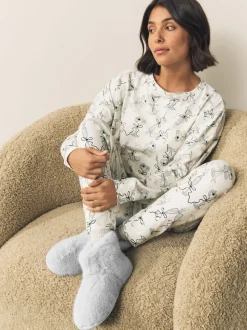 Grey Faux Fur Boot Slippers