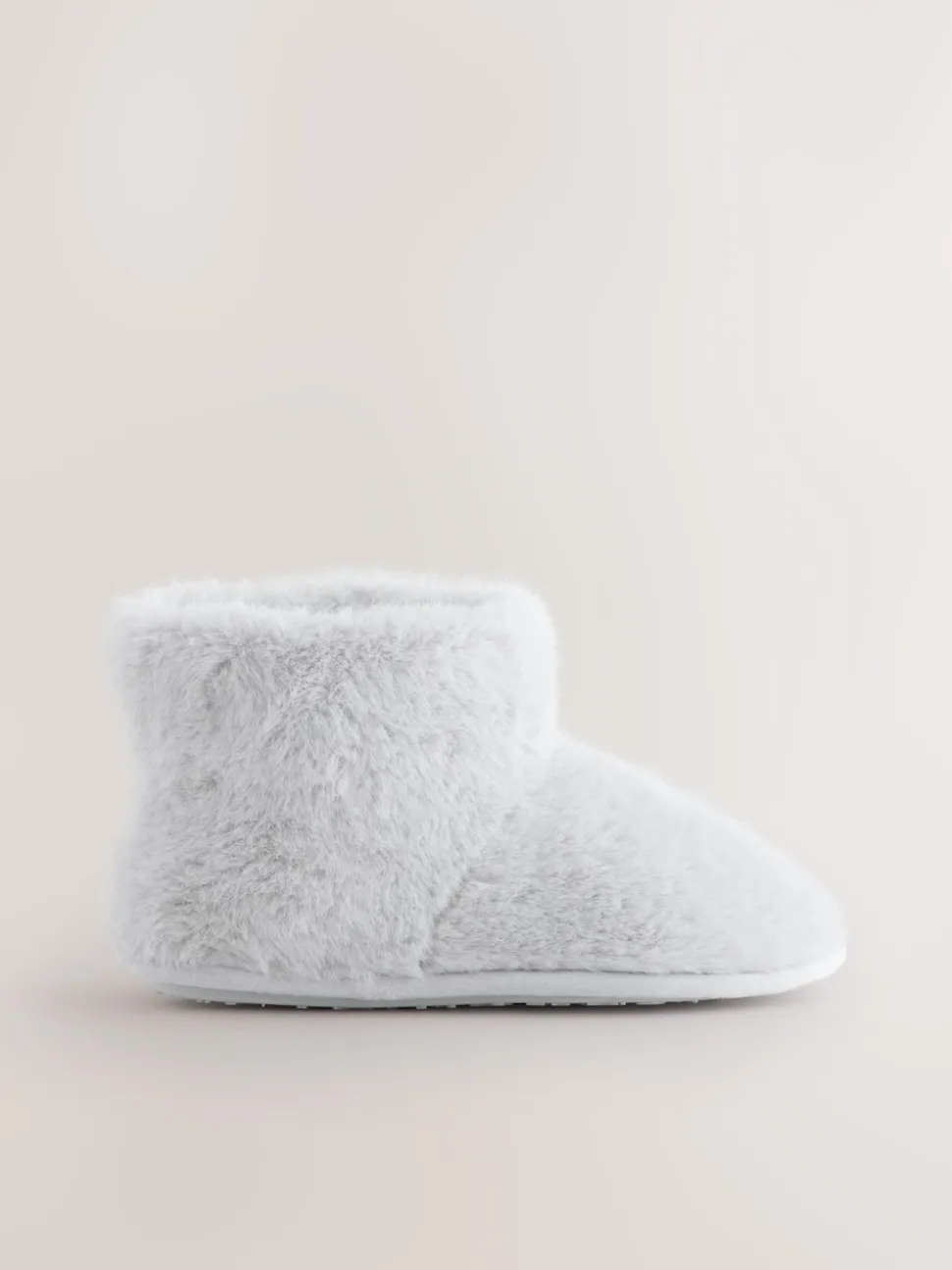 Grey Faux Fur Boot Slippers