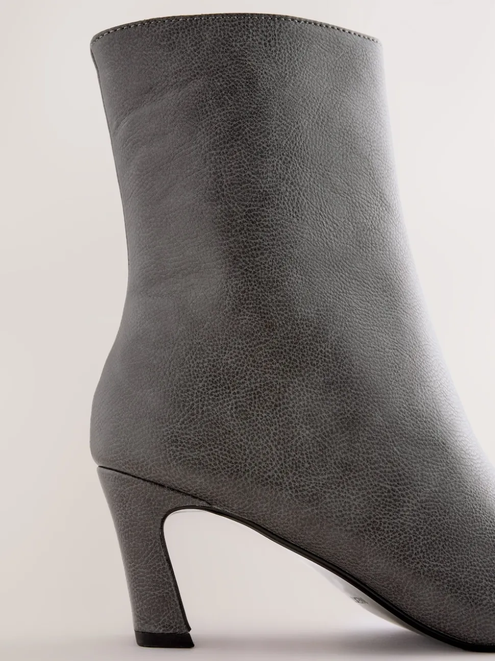 Grey Forever Comfort® Chisel Toe Heeled Ankle Boots