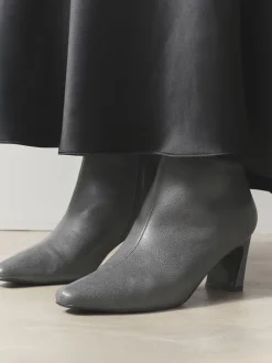 Grey Forever Comfort® Chisel Toe Heeled Ankle Boots