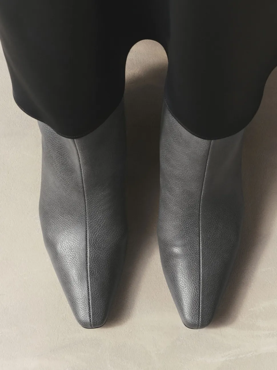 Grey Forever Comfort® Chisel Toe Heeled Ankle Boots