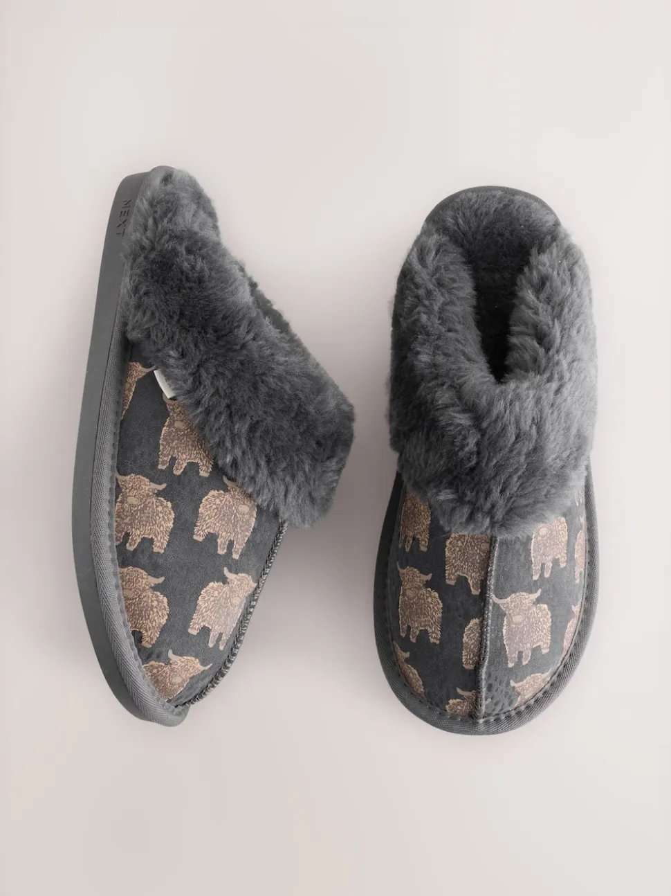 Grey Hamish Suede Mule Slippers