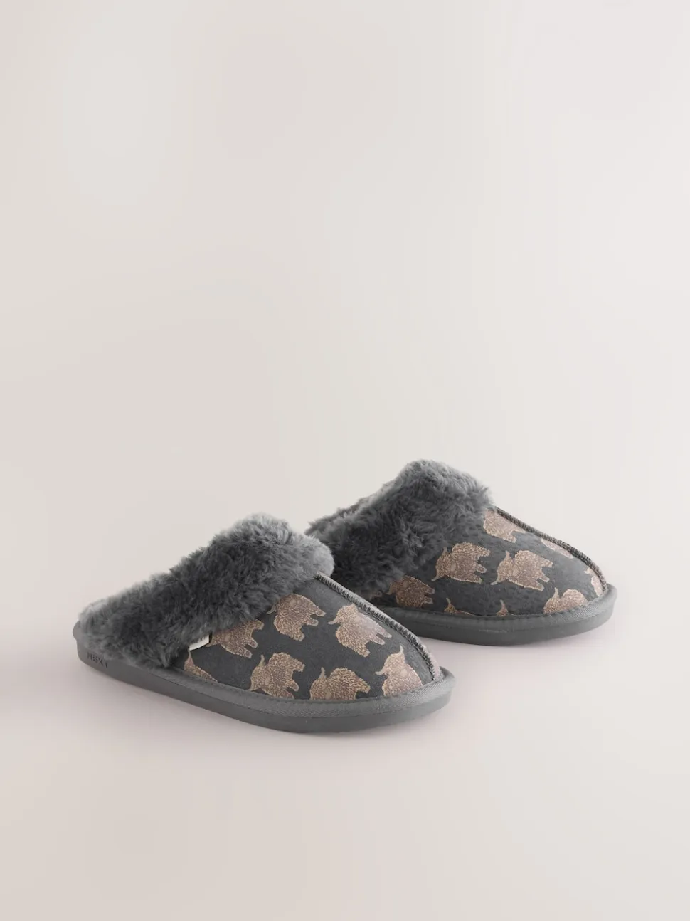 Grey Hamish Suede Mule Slippers