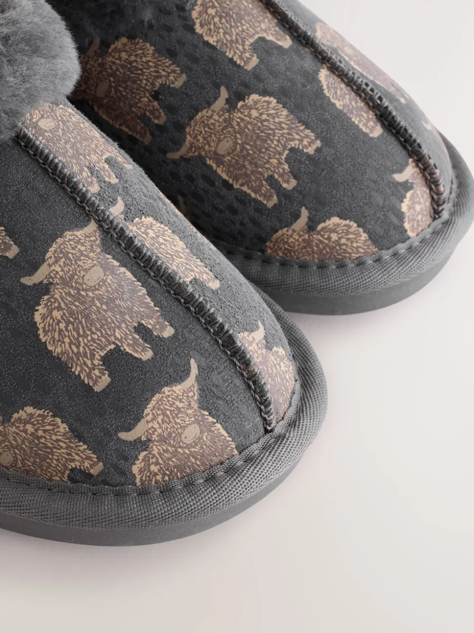 Grey Hamish Suede Mule Slippers
