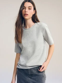 Grey Heavyweight Short Sleeve Crew Neck T-Shirt